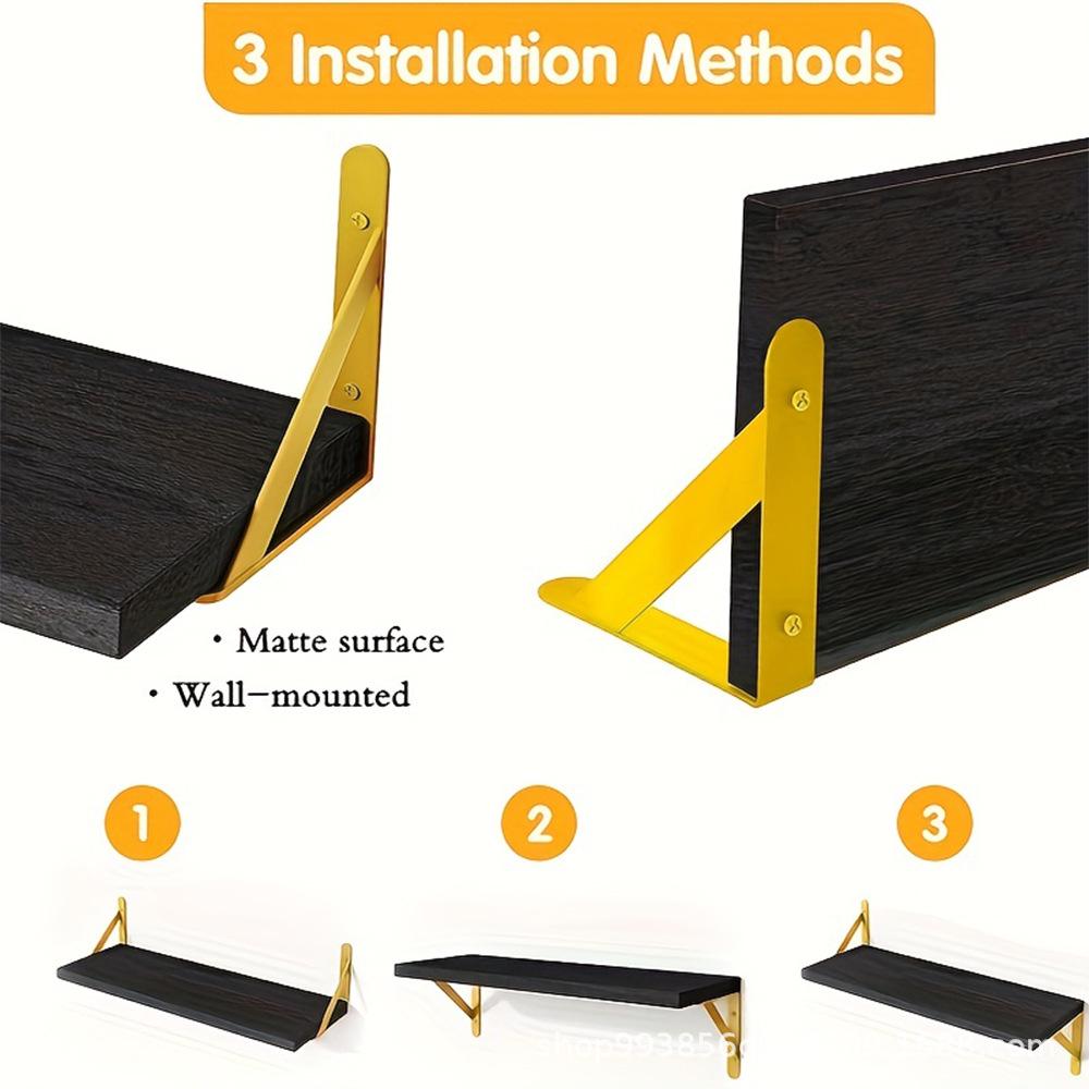Solid Wood Wall-Mounted Shelf for Living Room and Entrance Display