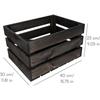 Creative Deco Lot de 3 Caisse en Bois Noir | 40 x 30 x 23 cm | Caisse Rangement Bois | Caisse en Bois Rangement Vintage