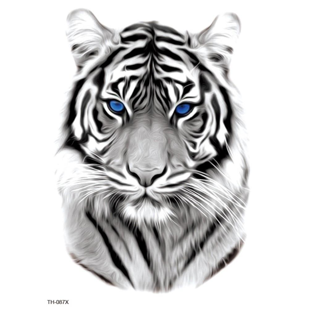 Tatuaggi Adesivi Tigre Leone Lupo Stile Pittura ad Acqua Arte Corporea Animale Unisex