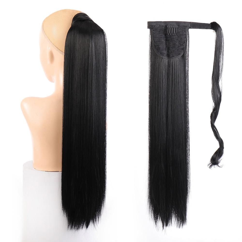 

Длинные прямые хвостики на клипсе в хвосте на шнурке синтетические накладные волосы с конским хвостом 26inches