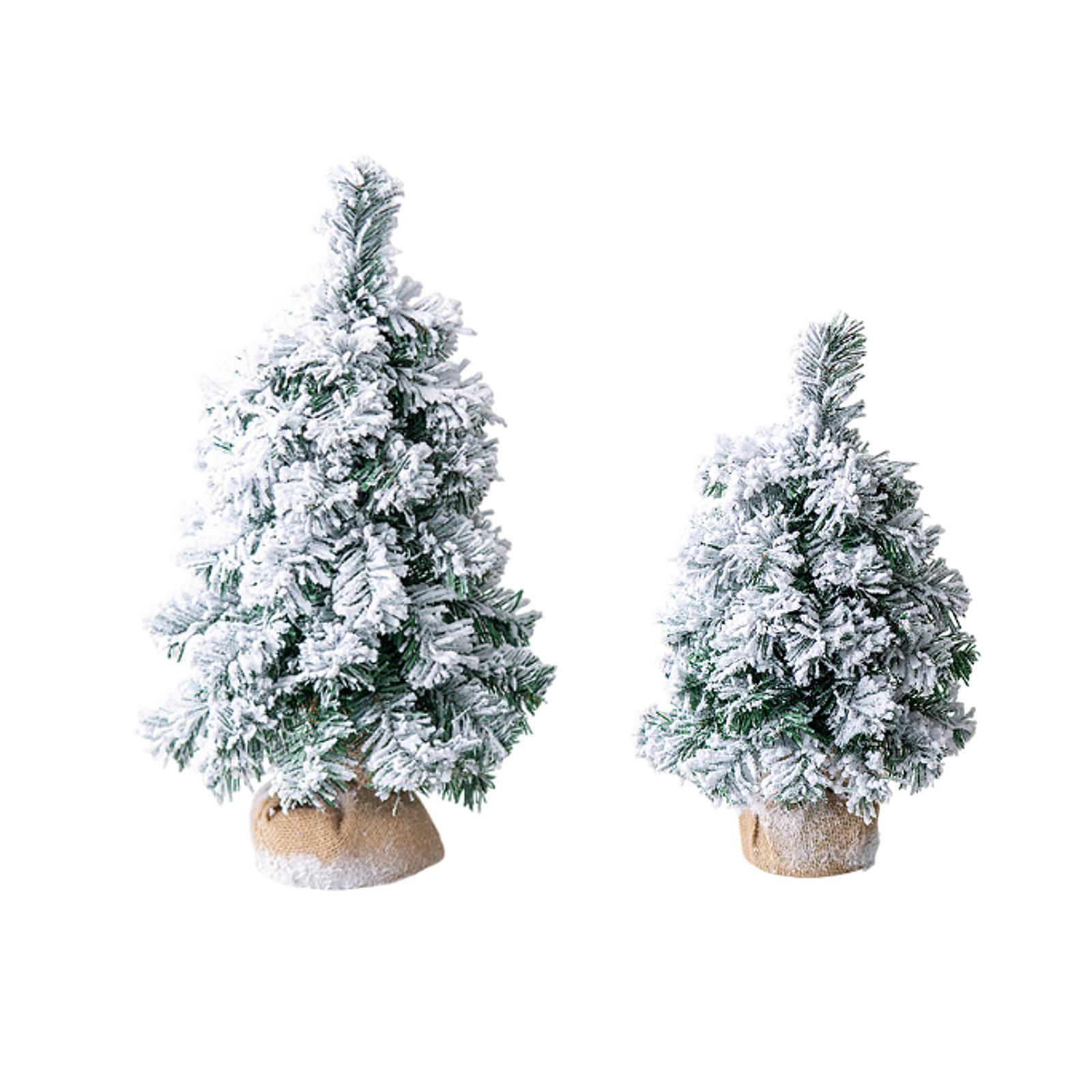 

Snow Flocked Christmas Tree Small Artificial Christmas Tree Mini Desk Christmas Tree 20x20x40cm