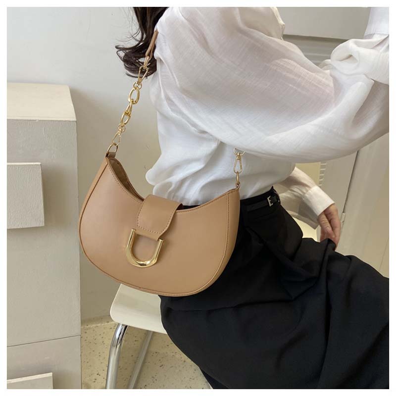 Fashionable Solid Color Shoulder Bag Women Handbag Female Small Underarm Bags Tote Purses
