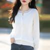 2025 Spring Women's Round Neck Velvet Cardigan Sweater
