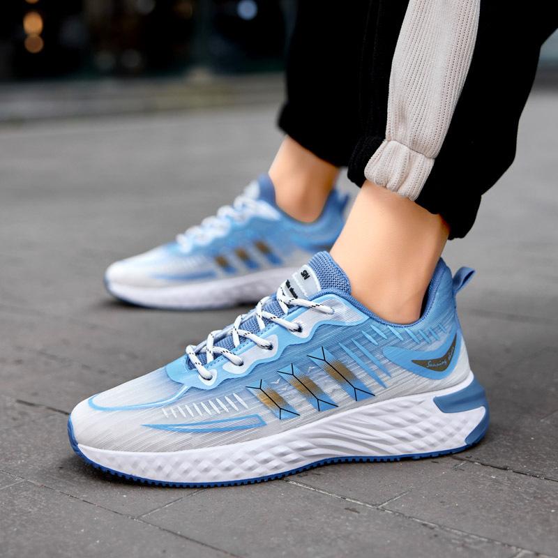 Men's Shoes for Autumn New Breathable Thin Mesh Trendy Versatile Soft Sole Running Shoes Sports and Casual Daddy Shoes