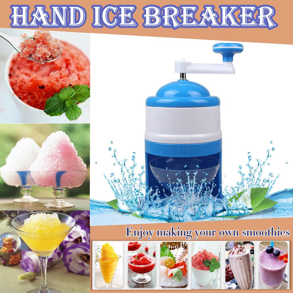 Portable Hand Crank Manual Ice Shaver Crusher Shredding Snow Maker