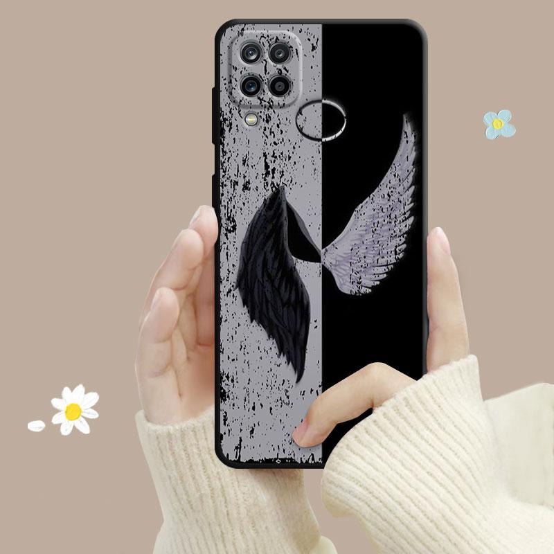 Carcasa de telefon pentru Samsung Galaxy A70 A70s A50 A30s A04s A20s A20e A02 A02s A03 A42 M52 M31 M04 Husa fetita cu aripi de inger si demon