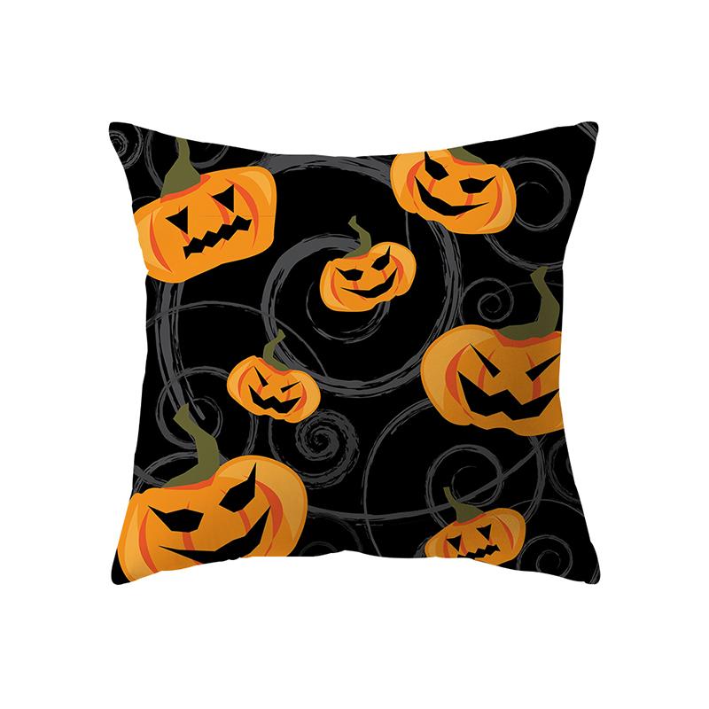 Devil Pumpkin Throw Pillow Cover Halloween Theme Throw Pillow Cover Sofa Chair Bed Cushion Cover Home Decor