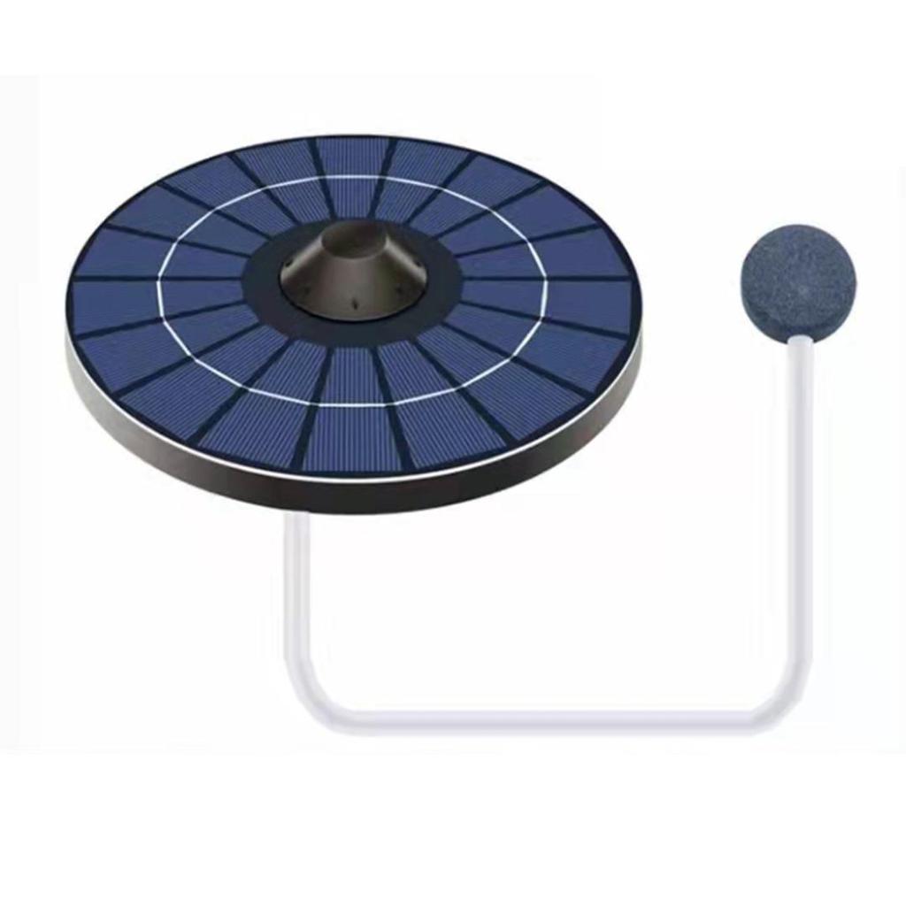 Solar Teich Belüfter Sauerstoffpumpe mit Luftschlauch Sprudelstein Schwimmender Oxygenator