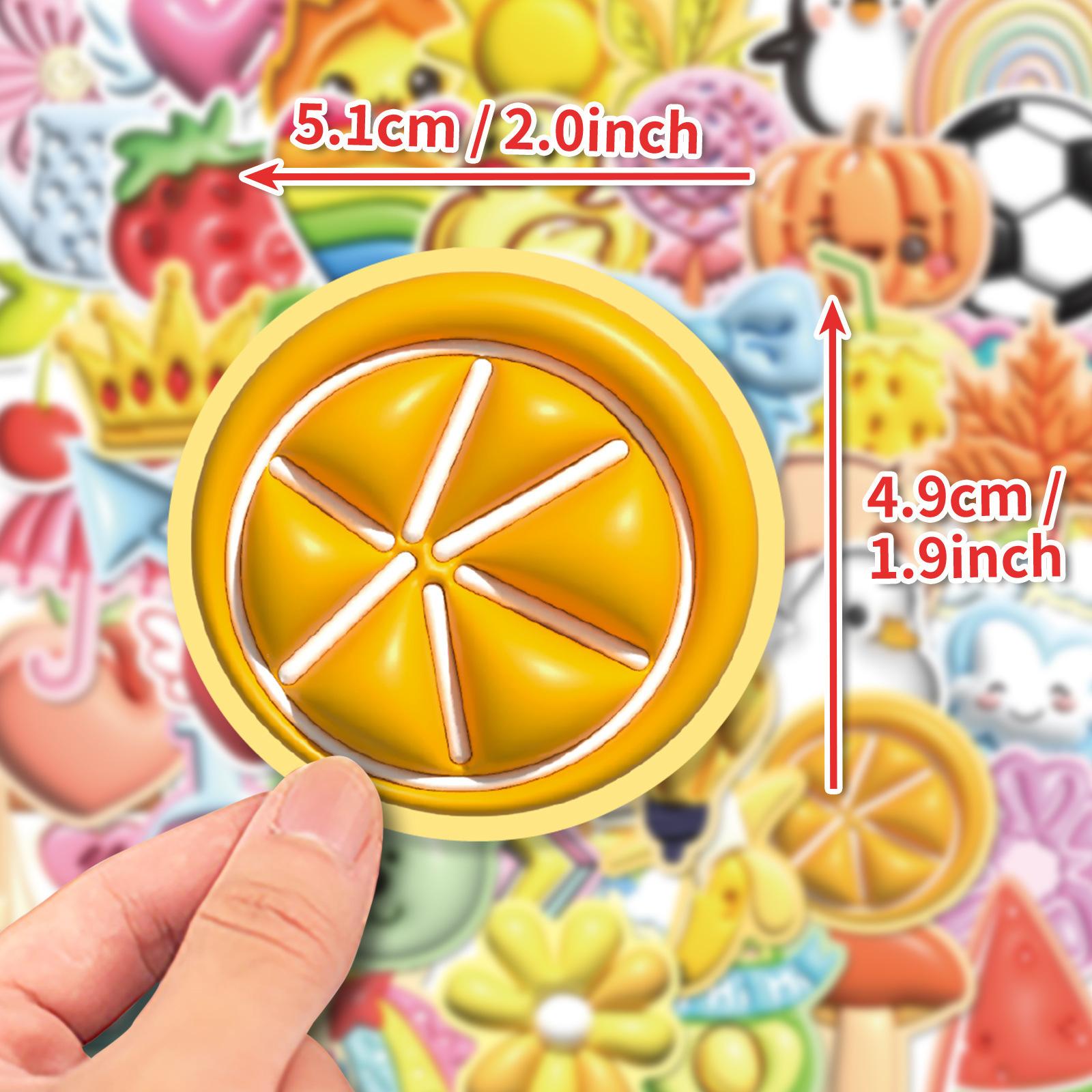 

50 3D Expansion Visual Three-dimensional Small Fresh Doodle Stickers Lemon Penguin DIY Suitcase Laptop Stickers