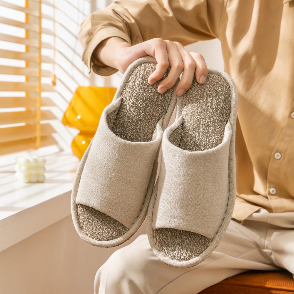 Jingshilu Women's Summer Non-Slip Hemp Indoor Slippers
