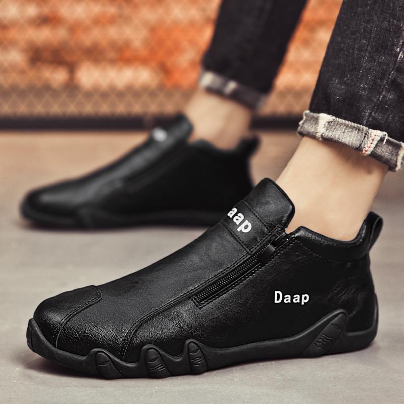 New Casual Shoes for Men Round Toe Men Ankle Boots Light Slip On Walking Shoes Outdoor Comfor Men High Top Sneakers