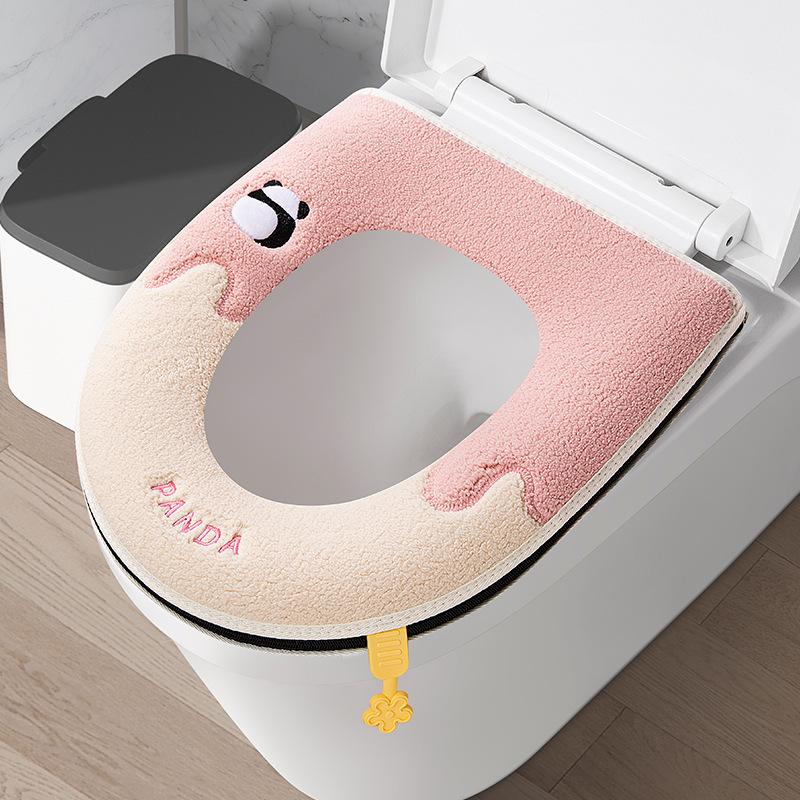 Thick Zipper Style Toilet Seat Cushion for Autumn and Winter