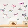 Colorful Dragonfly Wall Sticker Self Adhesive Wall Decal for Living Room Bedroom Entrance Nursery Home Wall Decor