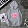 2025 Heart Shape Hoodies Women Streetwear Loose Pullover Sweatshirt Casual Fashion Cute Girl Hoody Tops