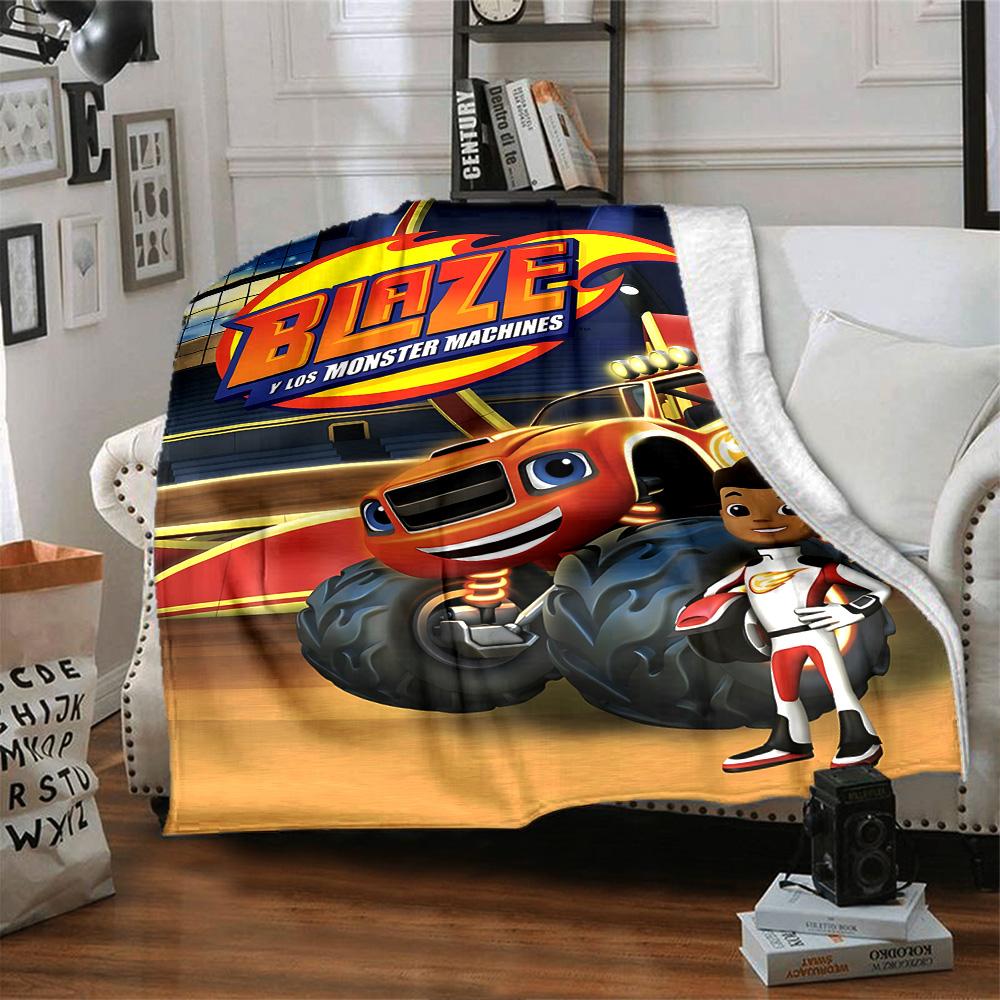 Blaze Monster Machines Adventure Flannel Blanket Super Soft Warm Cozy Blanket For Sofa Bed Office Travel Allseason Home Decor Gift