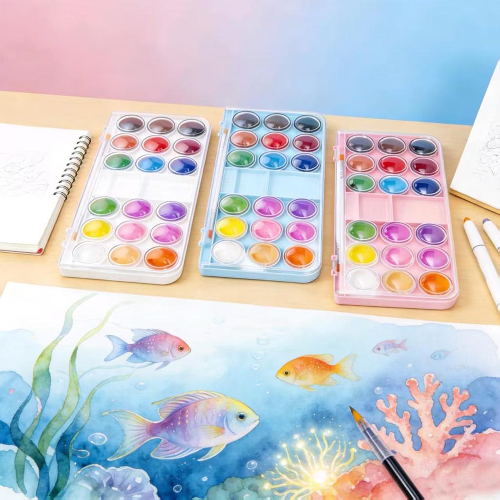 Children's Watercolor Paints Set: 12 or 18 Colors for Art, Doodling, and Sketching