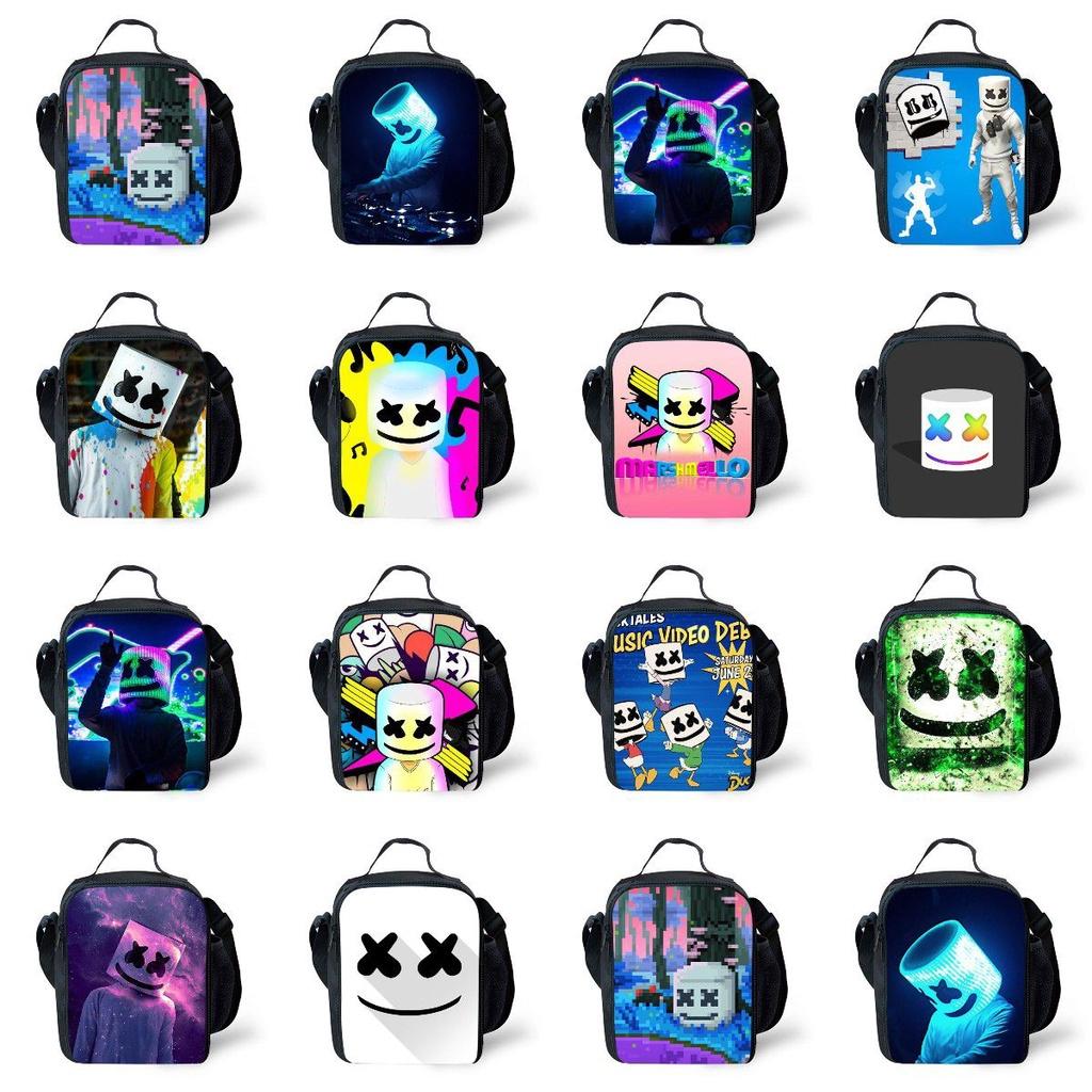 Marshmallow DJ Lunchtasche - Große Kapazität Thermoisolierte Kühltasche für Schüler und Picknicks