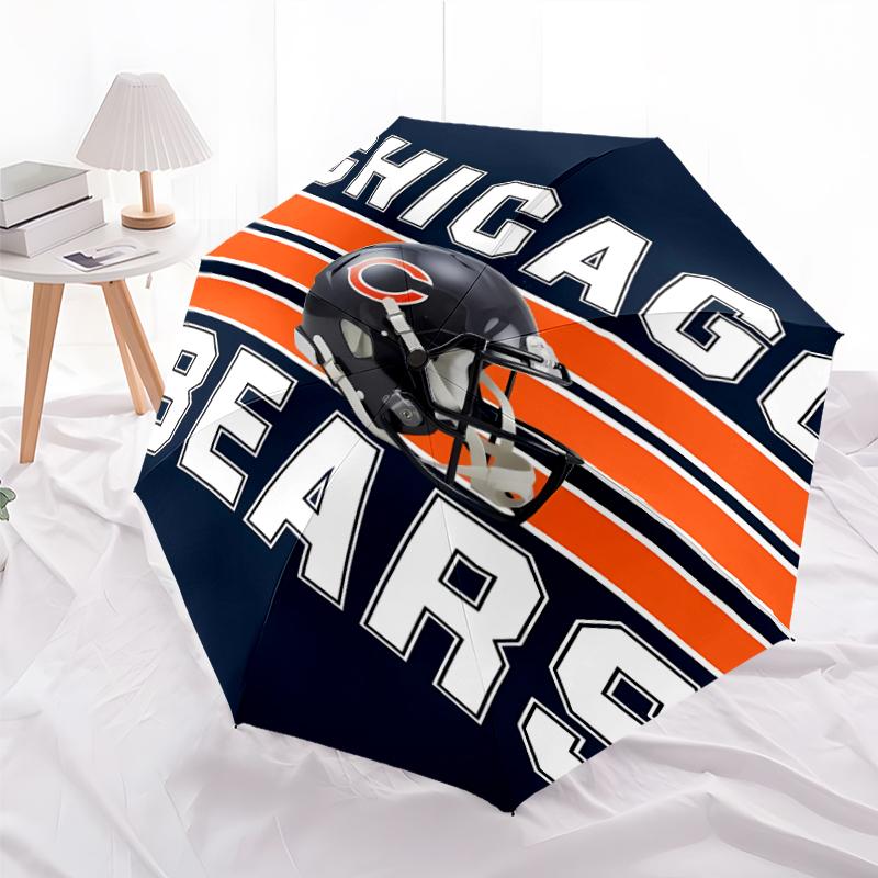 Printed Chicago Bears logo Folding Umbrella,Outdoor,Leisure,And Travel Umbrella,Durable Umbrella Fabric,Birthday And Holiday Gift