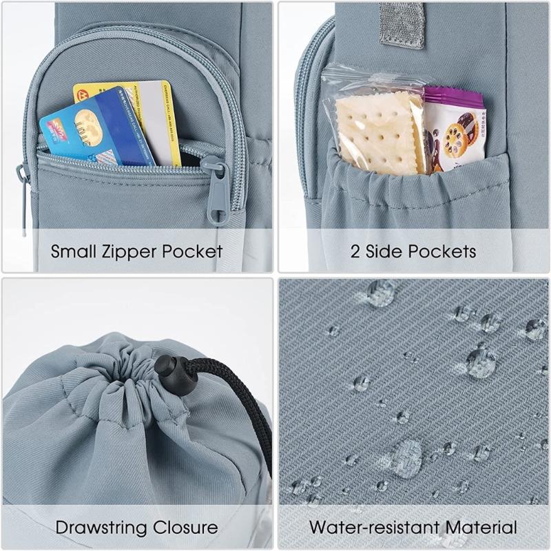 Portable Insulated Water Bottle Carrier Bag Adjustable Shoulder Strap Bottle Pouch Holder for Hiking Travelling Camping