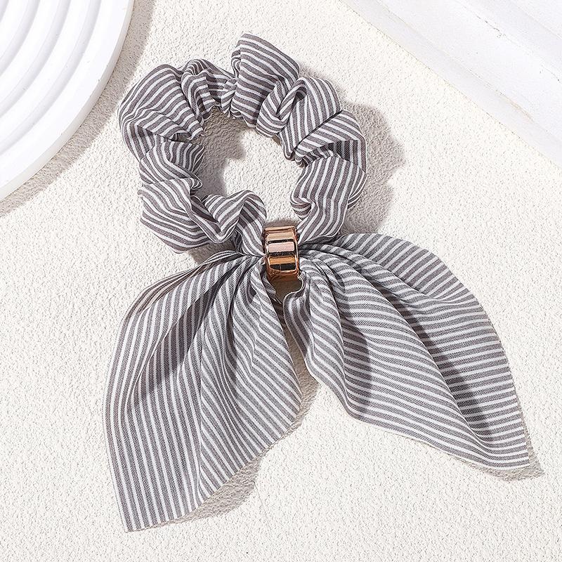 4Pcs Metal Buckle Rope Fabric Headwear Sweet Rubber Band 2026 New Retro and Fashionable Bow Tie Headband and Headband
