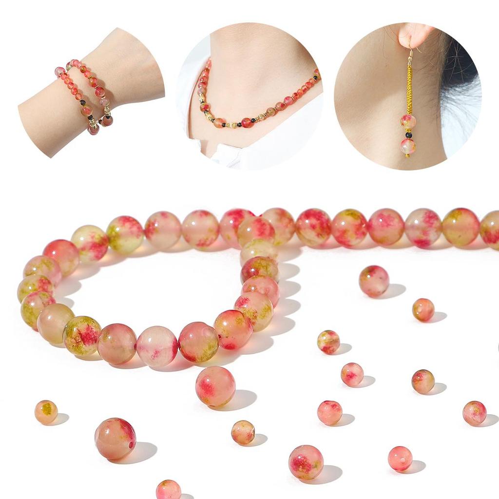 6-10mm/35-60 sztuk Naturalny kwiat śliwy Jadeitowe koraliki do tworzenia biżuterii DIY Bransoletka Naszyjnik