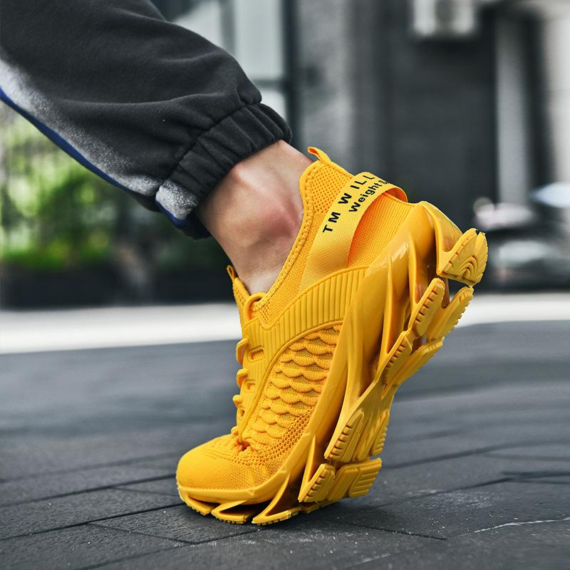 Spring men's shoes red shock-absorbing sports casual running shoes heightening men's blade shoes