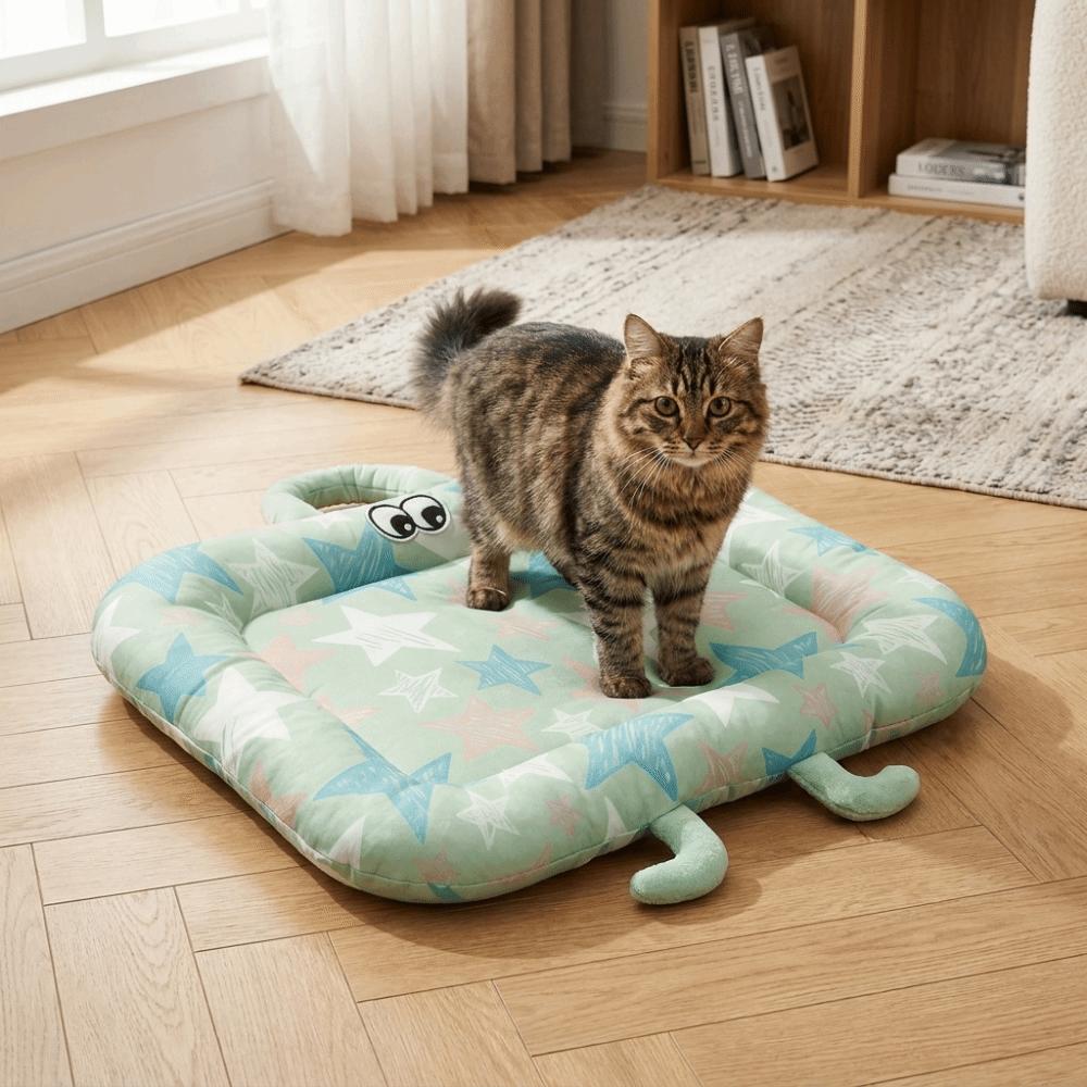 Cartoon Summer Dog Bed Nonslip Pet Cooling Nest Cute Ice Silk Cushion Pet Sleeping