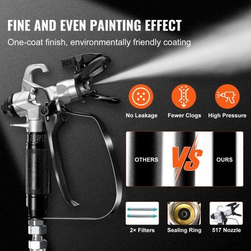 VEVOR Stand Airless Paint Sprayer, 950W 3000PSI High Efficiency Electric Airless Sprayer, Fine And Even Painting Effect