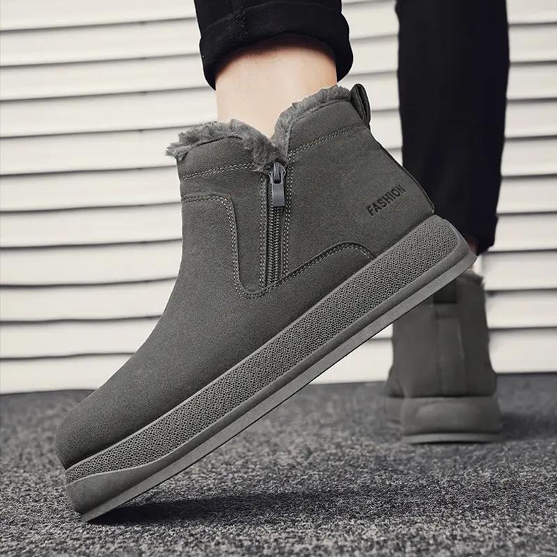 Мужские высокие теплые повседневные хлопковые ботинки — фото 5