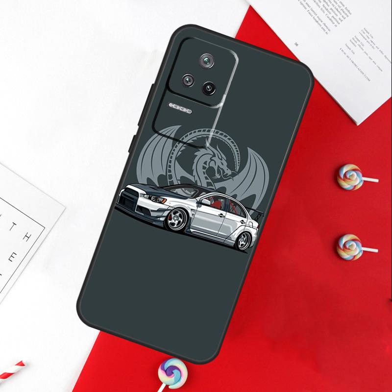 JDM Car Evo Case For Xiaomi 13 12 Lite 12X 11T 12T Pro Cover For POCO F5 X5 X3 Pro X4 F4 GT F3 C40 M5s
