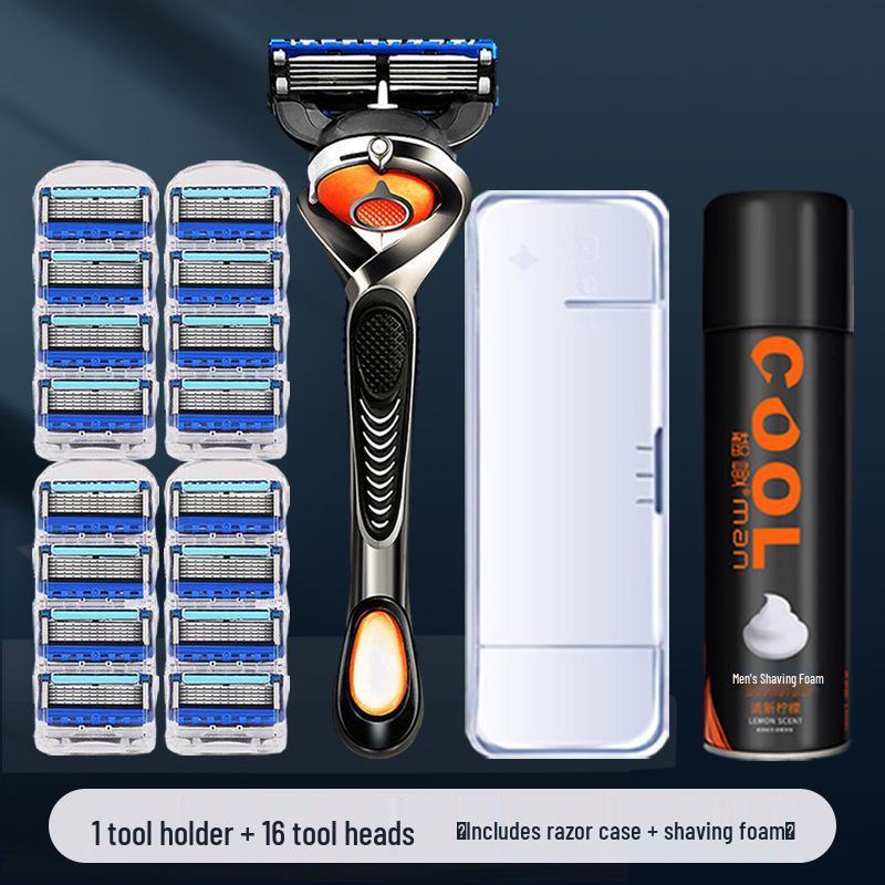 Durable Blue 5-Layer Rotating Razor: Waterproof, Scratch-Resistant, Sharp, Portable