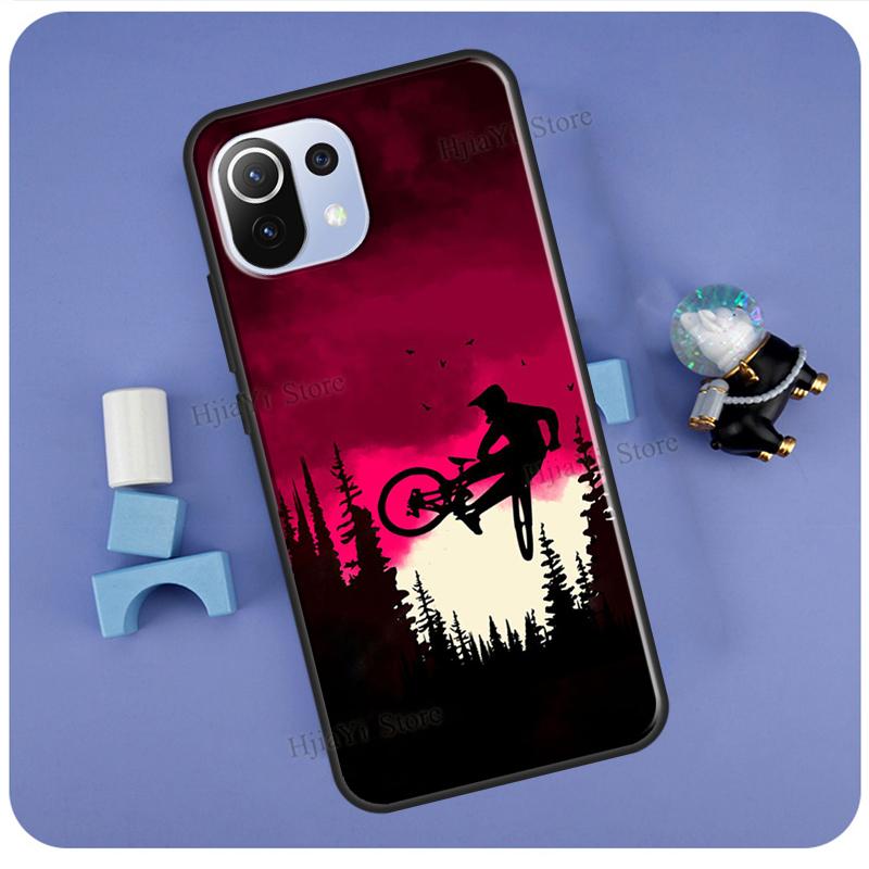 MTB Mountain Bike Cycling Bicycle Case For POCO F3 F2 F1 M3 M4 X4 GT X3 Pro Phone Cover For Xiaomi 12 10T 11T Pro Mi 11 Lite