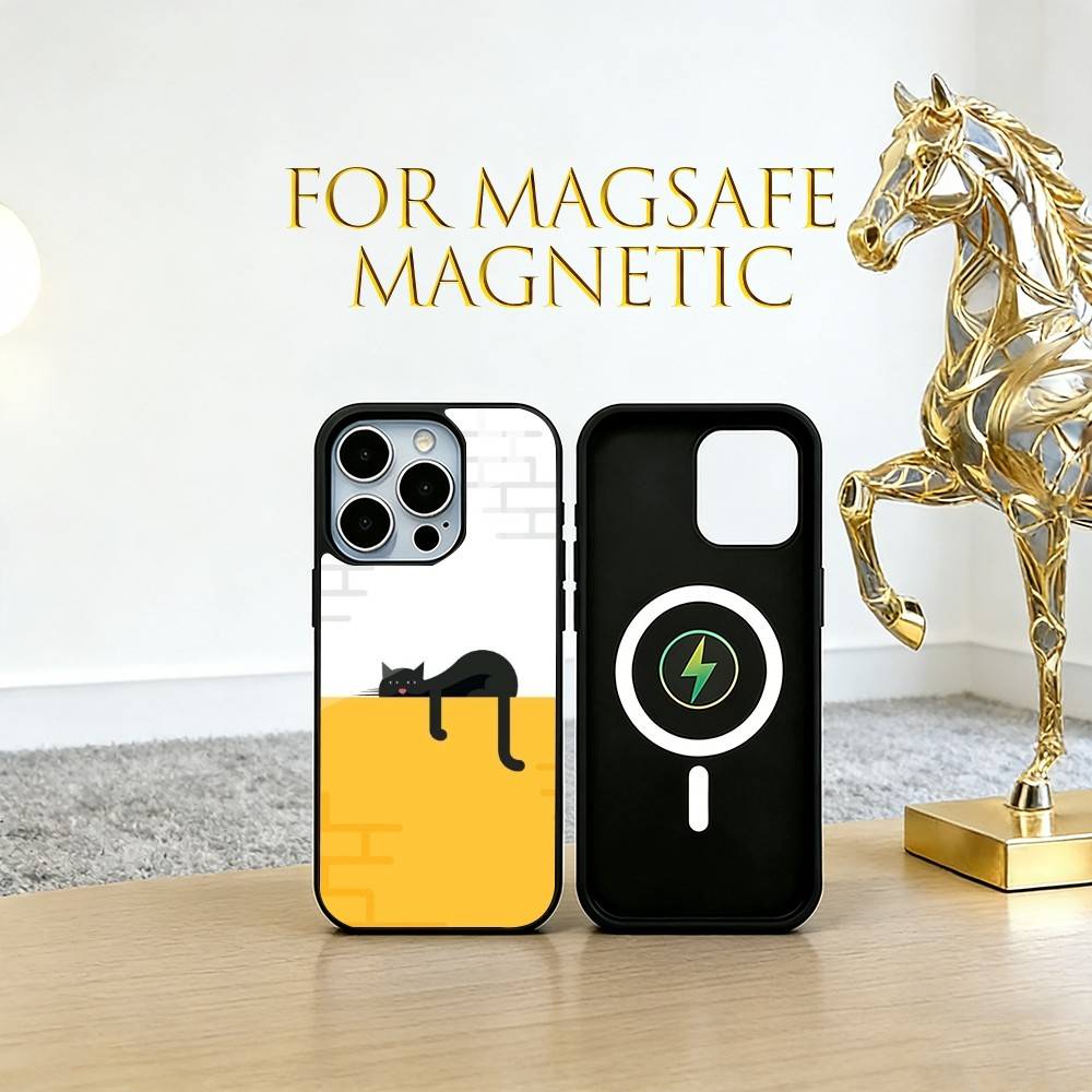 Einsames Illustrations-Handyhülle für iPhone 17, 16, 15, 14, 13, 12, 11 Plus, Pro Magnetisch mit Magsafe Kabelloses Laden