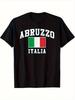 Mens Abruzzo Italy Region T Shirt Italian Flag Graphic Crew Neck Casual Tee