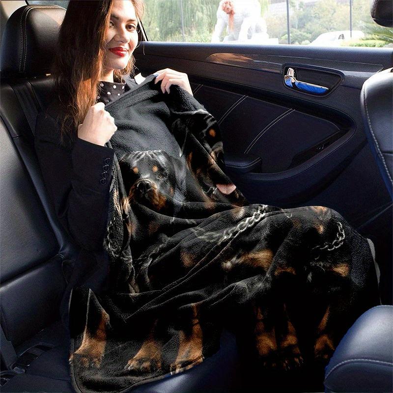1pc Dog Printing Lightweight Flannel Blanket, Comfortable and Warm Blanket, for Camping Sofa Bed and Couch Office, Gift