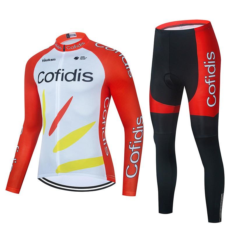 Mens Cycling Jersey Set Long Sleeve Quick Dry Breathable Mountain Road Bike Apparel