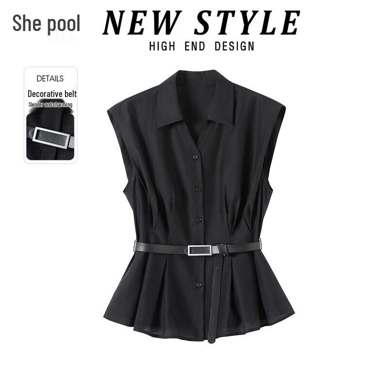 Women s Solid Lyocell Sleeveless Blouse XXL чёрный