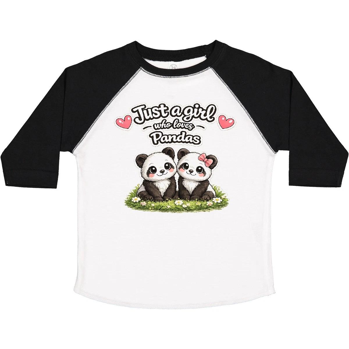 Inktastic Just A Girl Who Loves Pandas Outfit Toddler kids boys T-Shirt Animals Lover Tee 140
