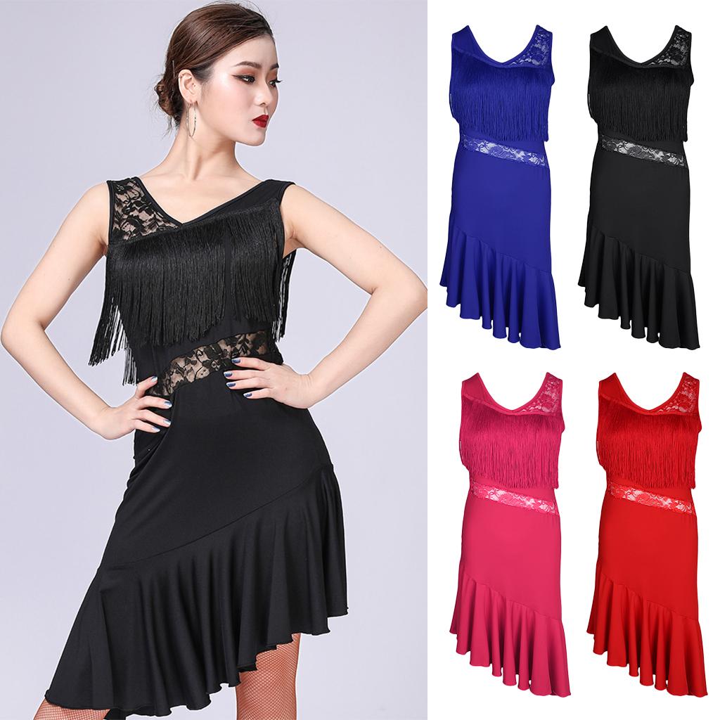 1 Piece Latin For Women Girls Tassel Tango Costume