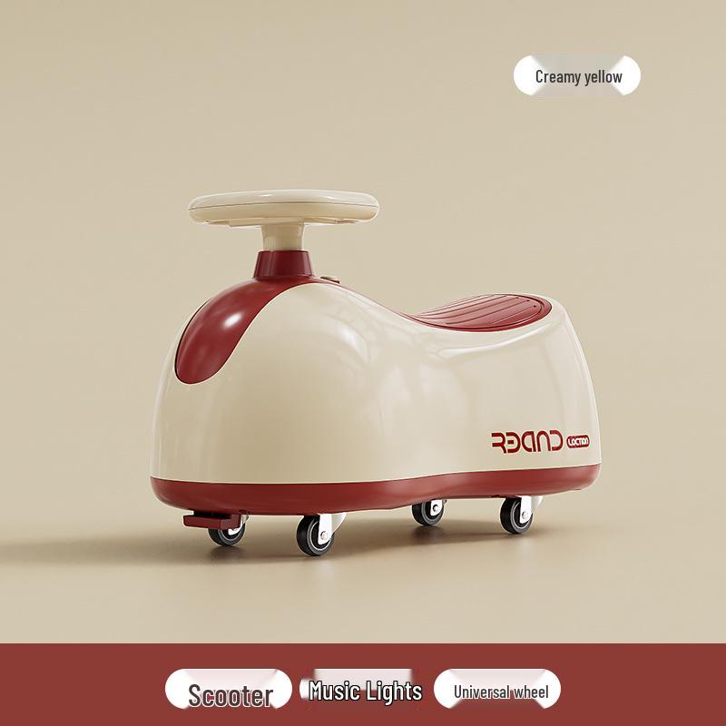 Multifunctional Baby Rocking Horse & Peanut Car with Silent Wheels and Anti-Rollover Design
