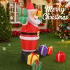 4.92FT LED Light Xmas Inflatable Santa Claus Gift Boxes Toy Yard Lawn Party Decor Home Ornaments Supplies Christmas Holiday Gift