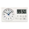 Seiko Clock Alarm Table Hideo Kageyama Study 60 x 160 x 88 BC418W Clock, Clock, Educational, 100-Square Calculation, Model, Time, White, mm,