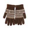 New Winter Men's Cold-proof and Warm Gloves for Riding with Fuzzy Knitted Full Finger Jacquard