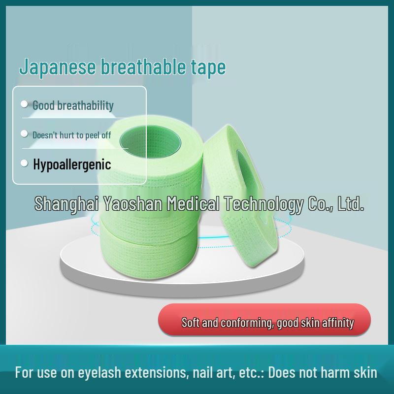 Japanese Style Colored Non-Woven Eyelash Tape with Low-Allergy, Breathable, Beautiful Eye Stickers in Green & Pink