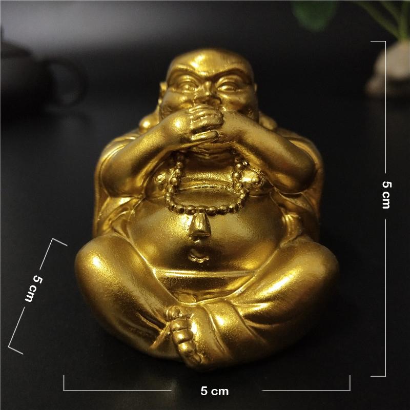 Gold Laughing Buddha Statue Chinese Feng Shui Maitreya Buddha Sculpture Figurines Ornaments For Home Garden Decoration Statues