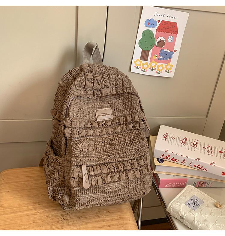 Schoolbag High Value Japanese Ins Sweet Girl Soft Heart Glutinous Bubble Small Backpack Simple Mori Middle School Student Backpack