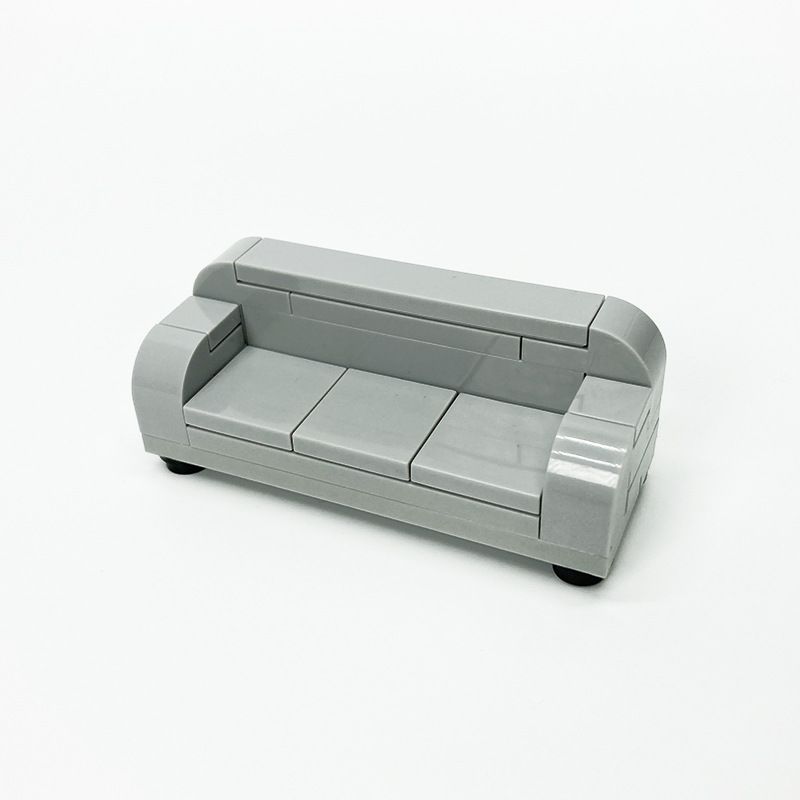 MOC Small Modern Home Particle Sofa TV Cabinet Interior Decoration Furniture DIY Building Blocks