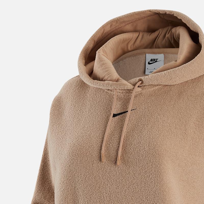 Nike Sportswear Essentials Embroidered Logo Fleece Hoodie Women Hoodie Camel DV7100-200