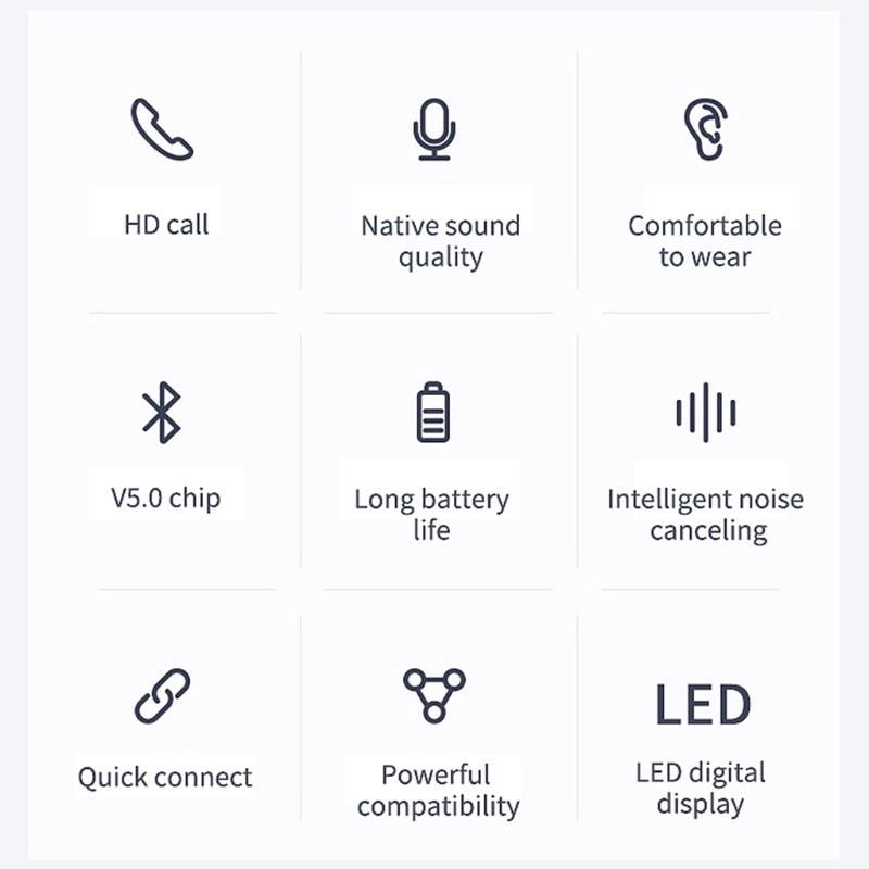 Waterproof In-ear Earphones Noise Reduction with Box XG13 TWS Wireless Headset Long Transmission Distance for Ideal Gift