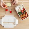 Leak-proof 850ml Large Capacity Bento Box, Made with Straw Fiber, Eco-Friendly Material, Includes Cutlery, Microwave Safe, Suitable for High School St